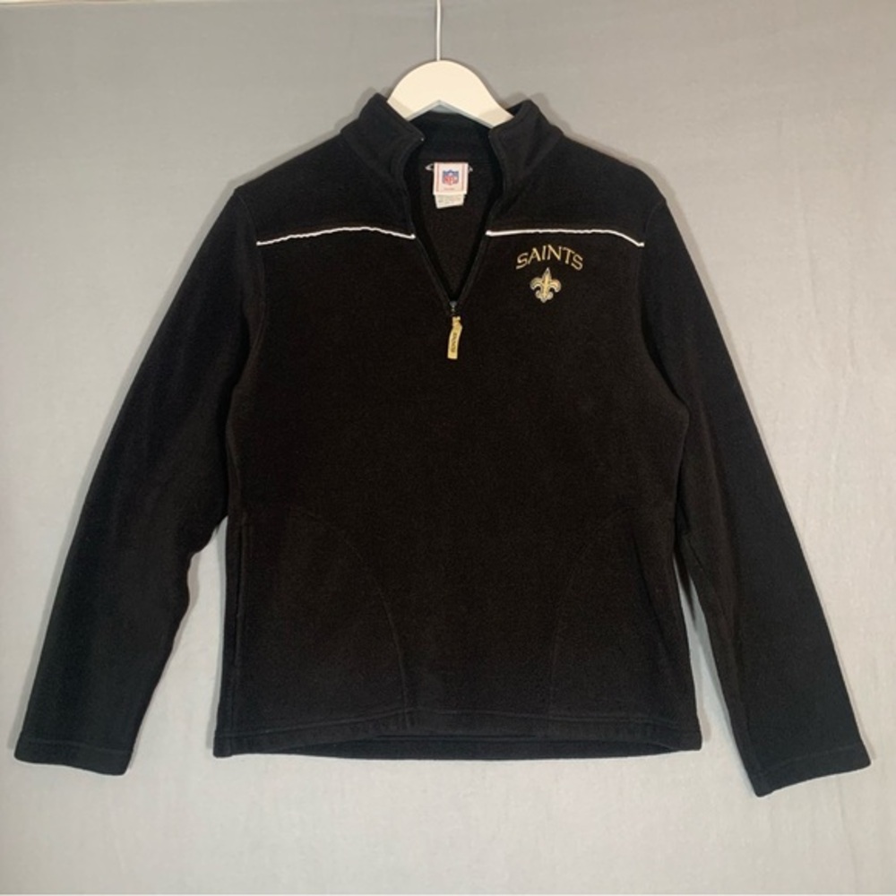 NFL New Orleans Saints Black Hoodie Sweatshirt Ladies Size Medium Quarter Zip